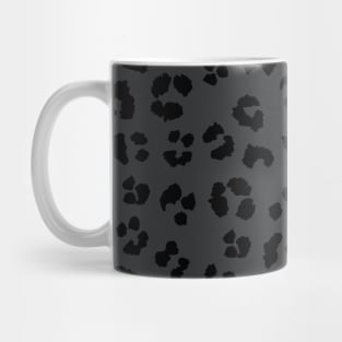 Black and Charcoal Grey Leopard Cheetah Spots Print Mug